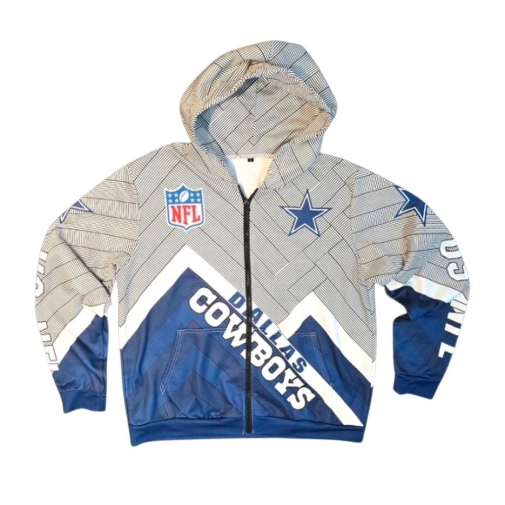 Dallas Cowboys Hooded Zip Up Jacket Size Large